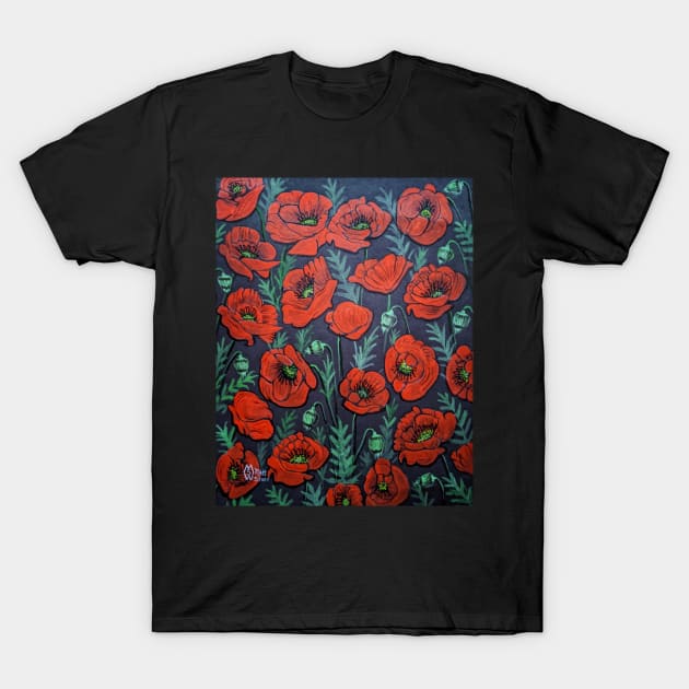 In a field of poppies T-Shirt by Matt Starr Fine Art